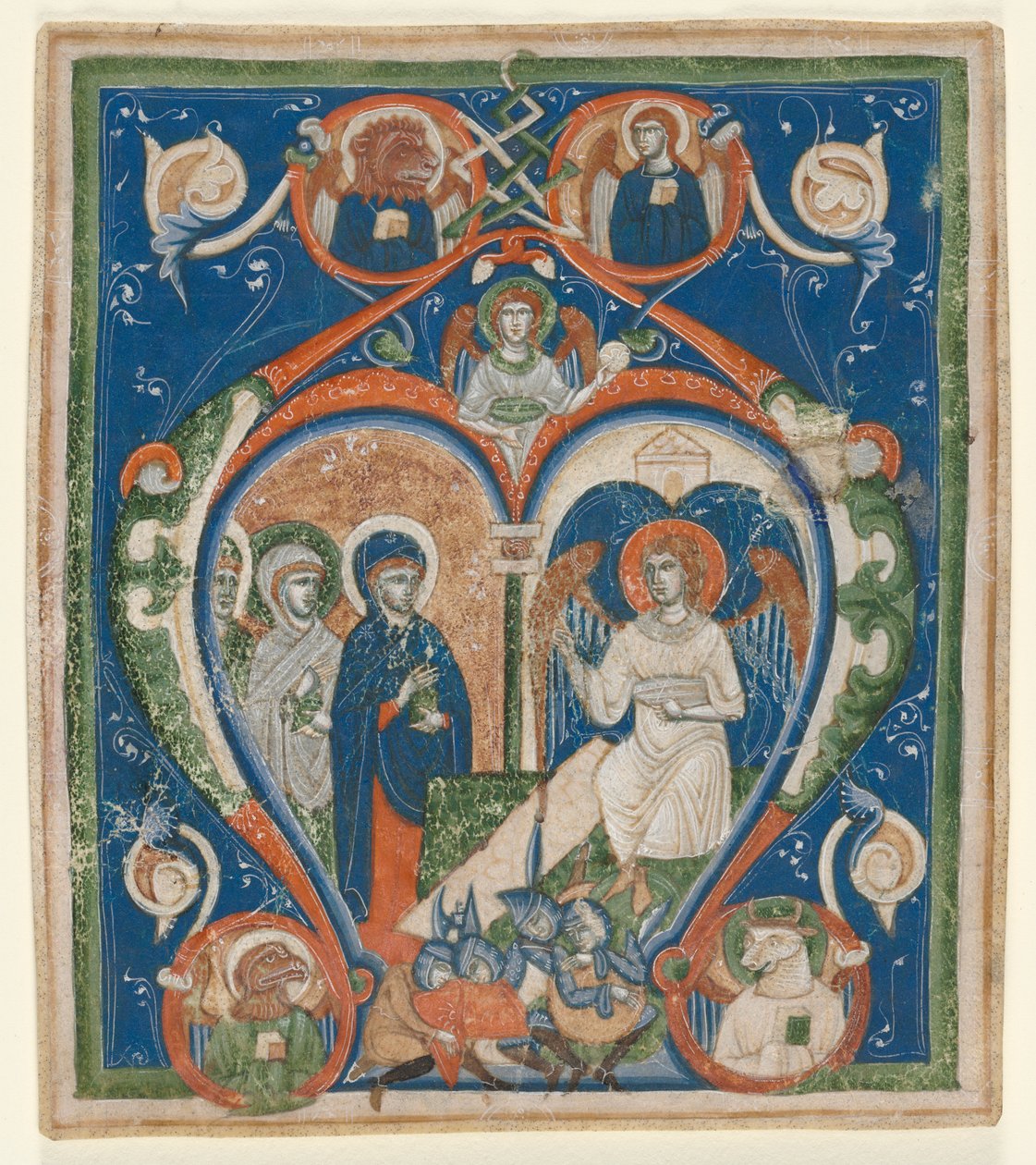 Alkukappale A [ngelus Domini descendit] antifonaasta: Kolme Mariaa haudalla tekijältä Unknown artist