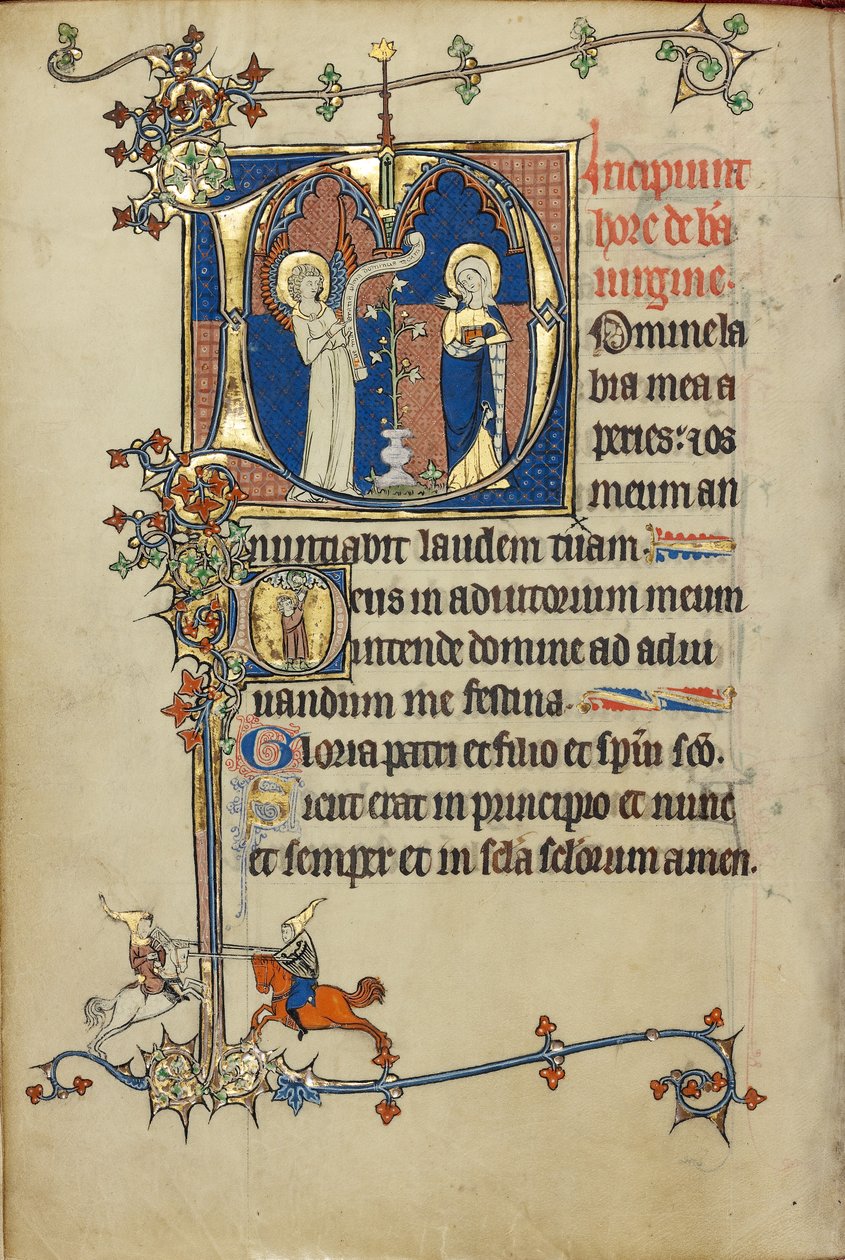 Alkuperäinen D: Annunciation; Initial D: D: Nuori mies rukoilee Kristusta pilvissä tekijältä Unknown artist
