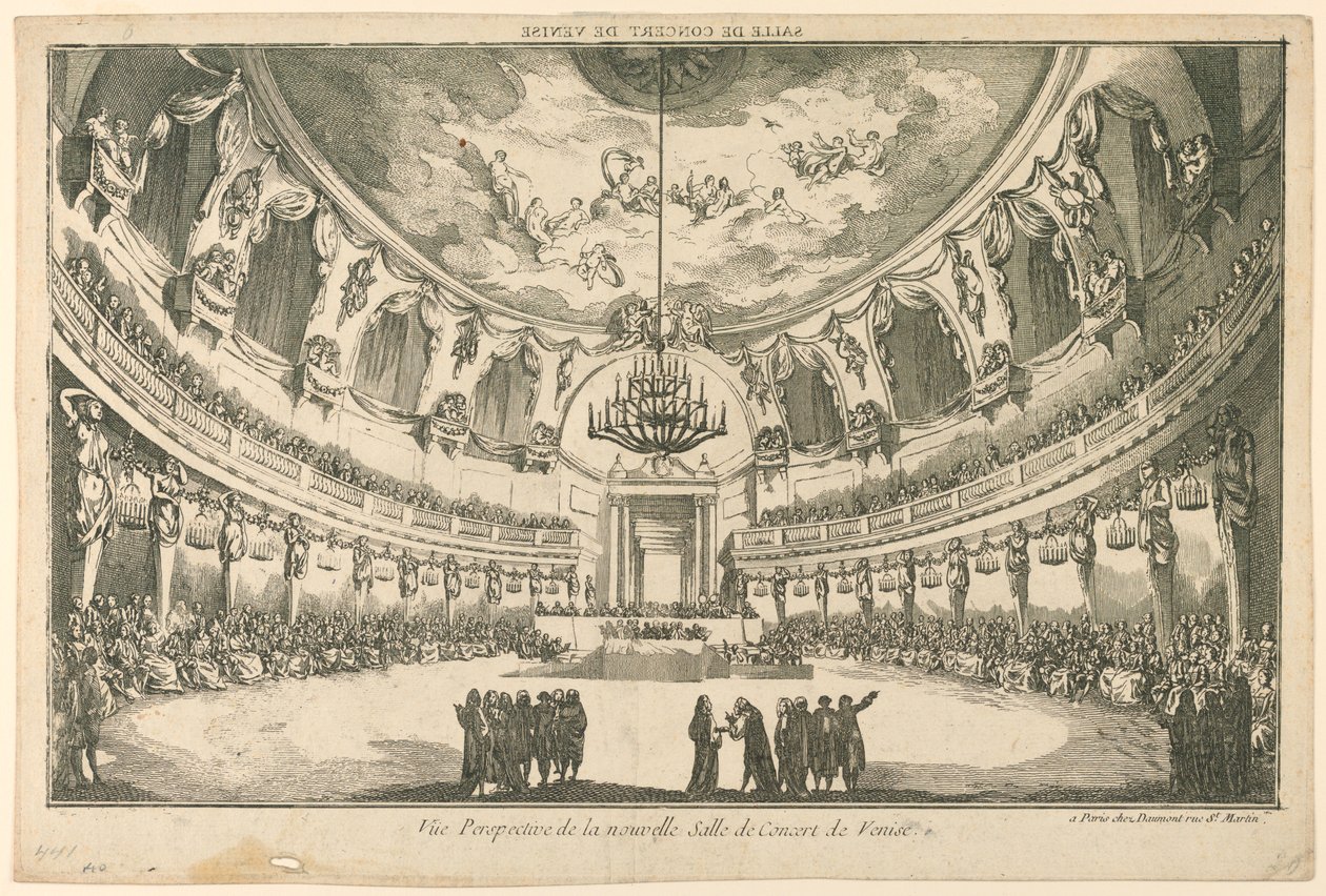Venetsian uuden konserttisalin sisustus tekijältä Unknown artist