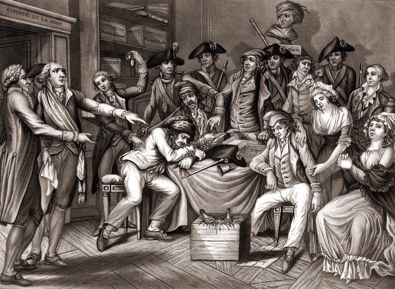 Vallankumouskomitean sisätilat. v. 1794. tekijältä Unknown artist