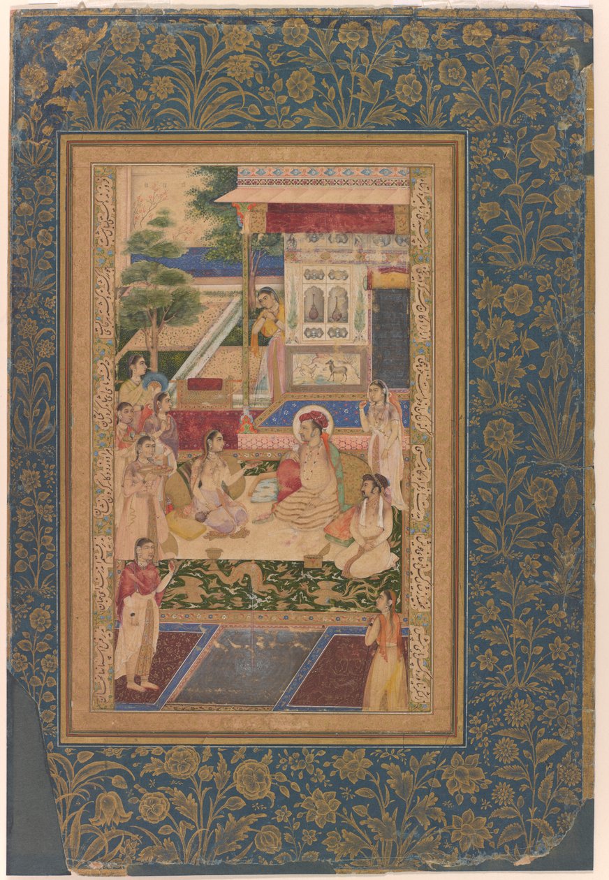 Jahangiria ja prinssi Khurramia viihdyttää Nur Jahan tekijältä Unknown artist