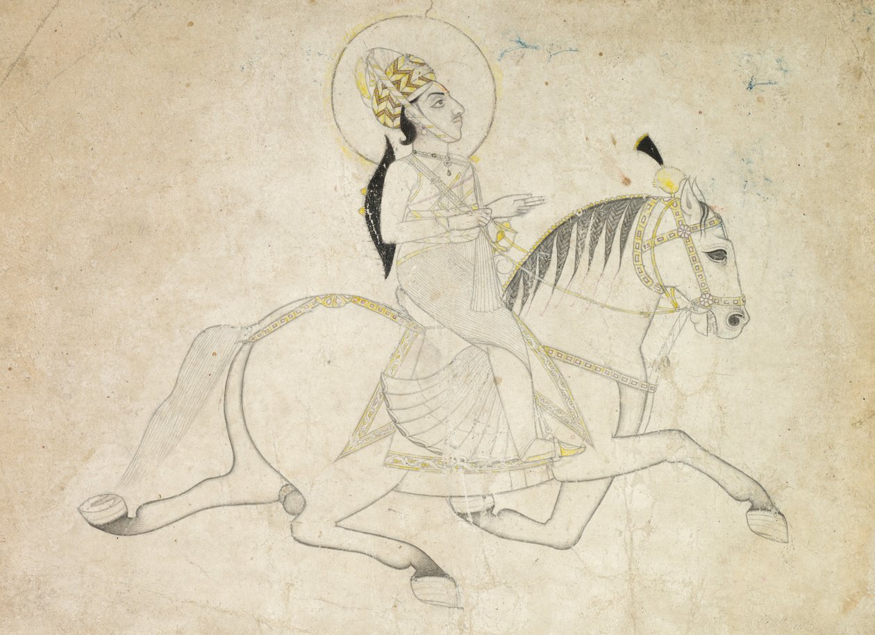 Jai Singh III Jaipurilainen (r. 1818-1835) Ratsastus tekijältä Unknown artist