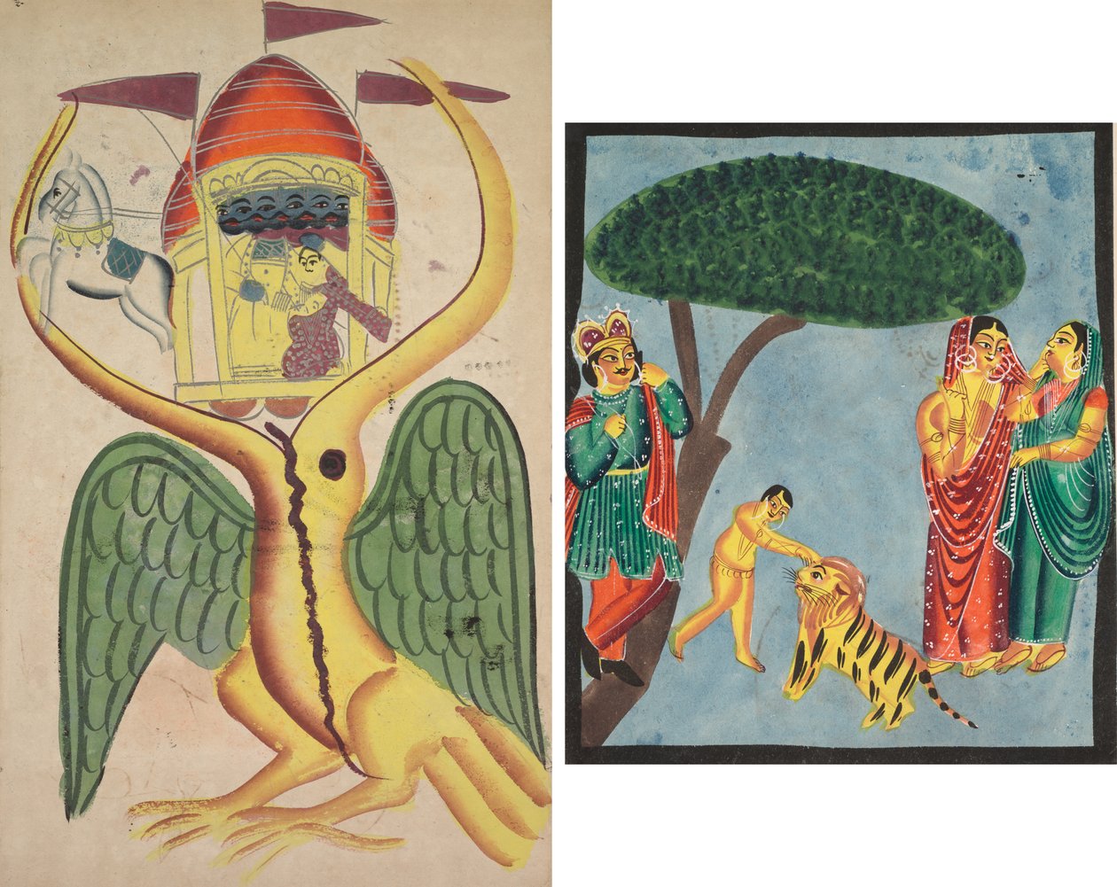 Jatayu estää Ravanan vaunuja yrittäessään estää Sitan sieppauksen tekijältä Unknown artist