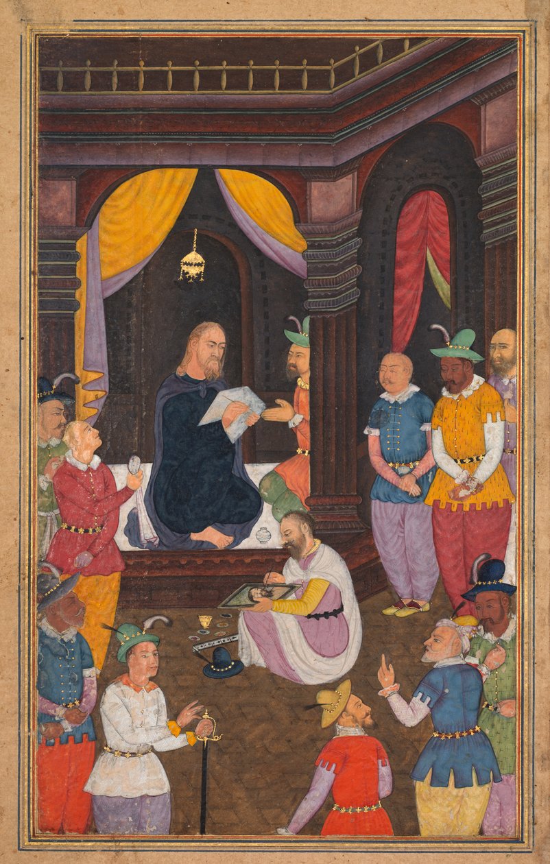 Kuningas Abgarin taidemaalari esittää Jeesusta isä Jerome Xavierin (espanja, 1549–1617) Mir’at al-qudsista tekijältä Unknown artist