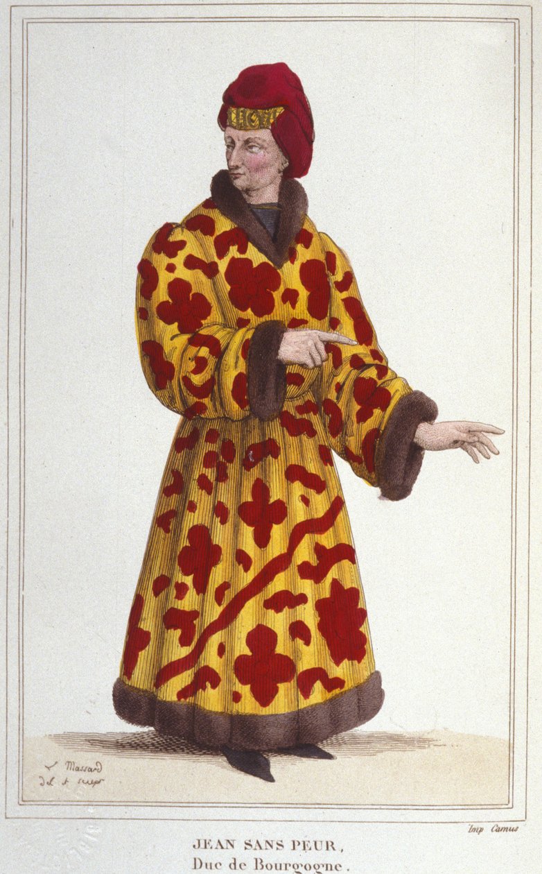 Johannes ilman pelkoa (1371-1419), Burgundin herttua. Kaiverrus vuodelta 1830 tekijältä Unknown artist