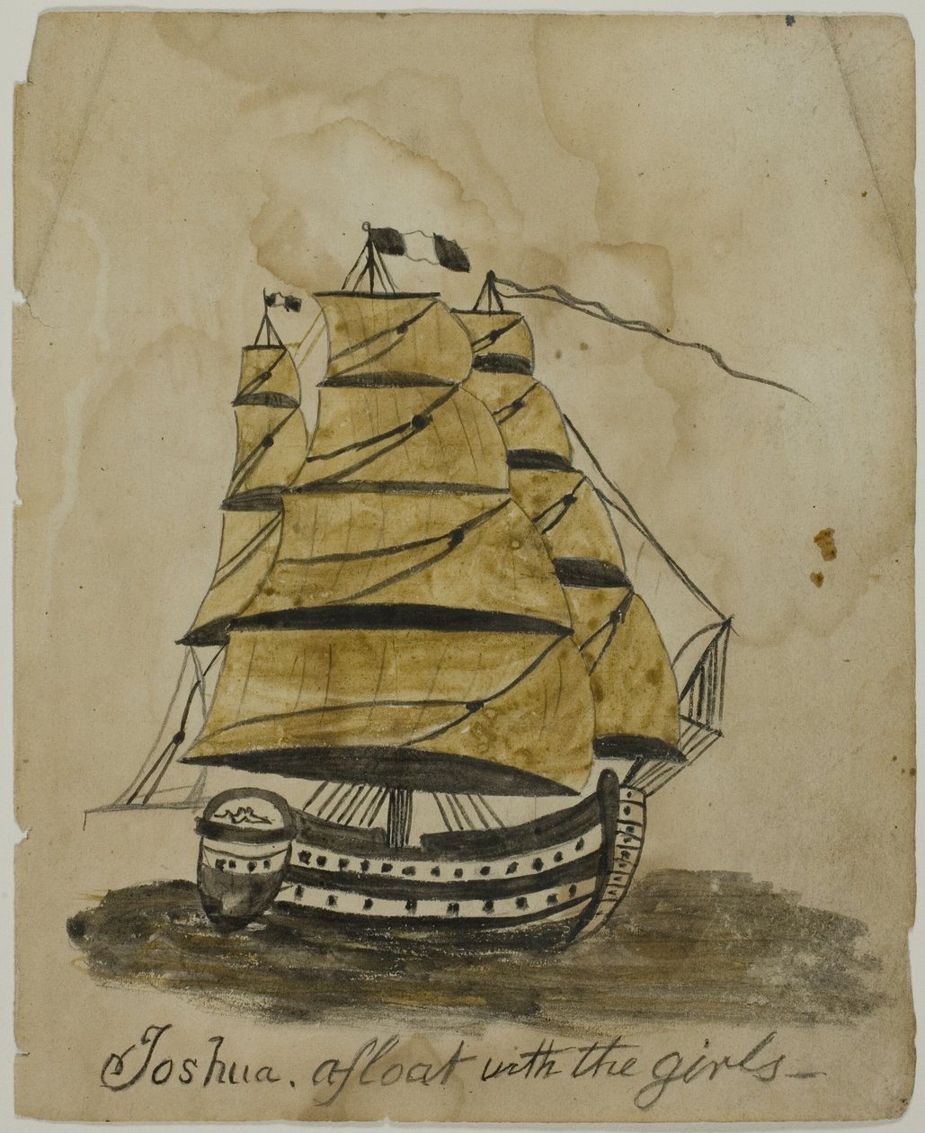 Joshua Afloat tyttöjen kanssa tekijältä Unknown artist