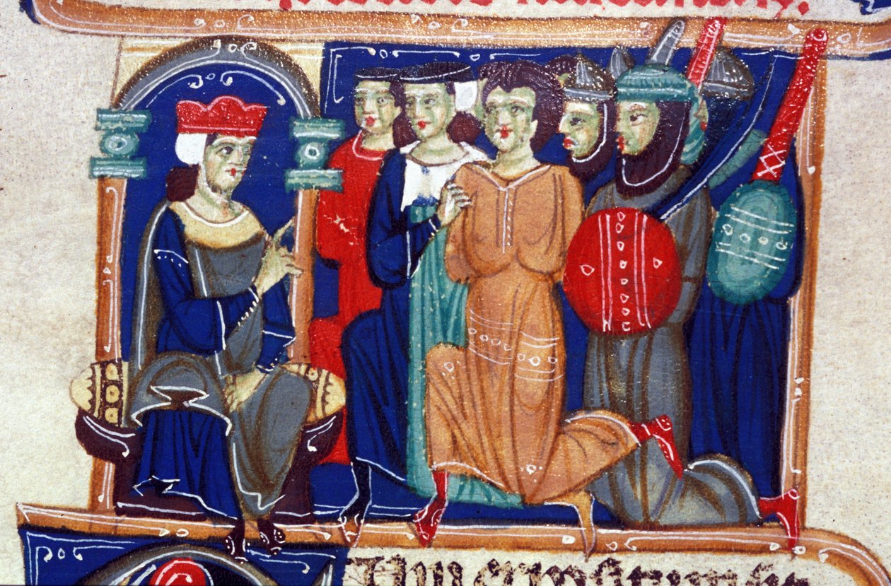 Rikollisen tuomio. 1300-luvun käsikirjoitus. Biblioteca Braidense, Milano. tekijältä Unknown artist