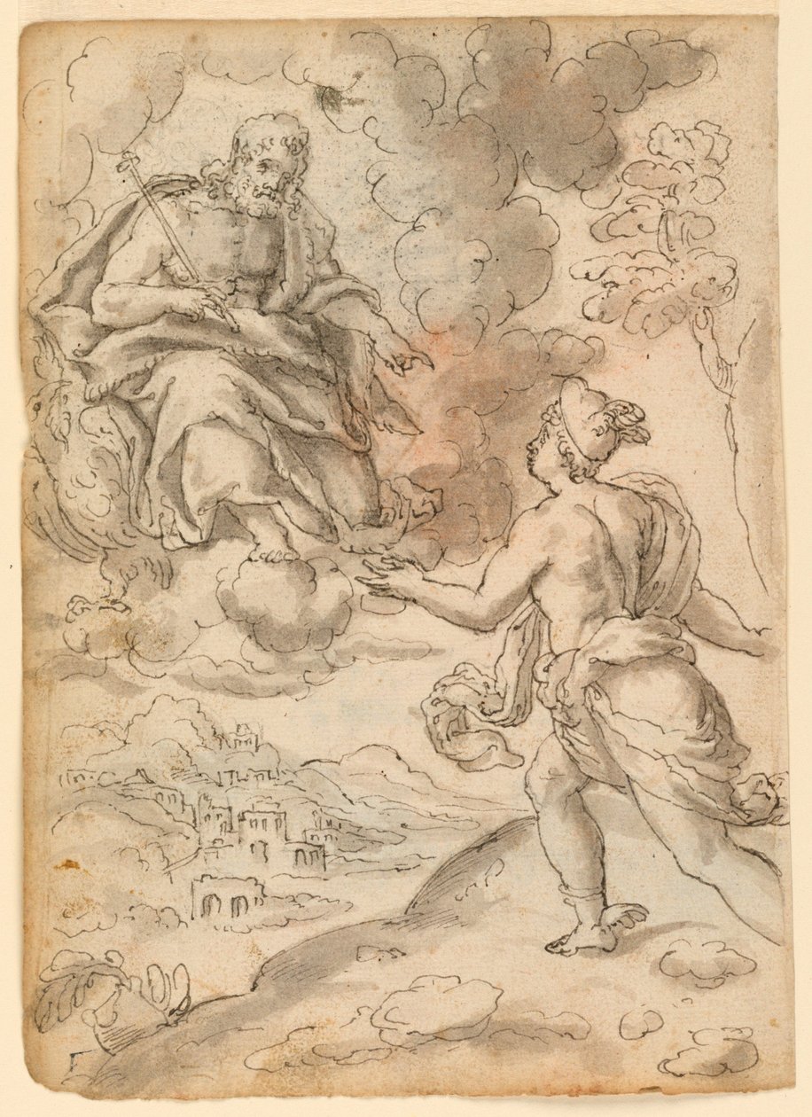 Jupiter lähettää Merkuriuksen Priamiin tekijältä Unknown artist