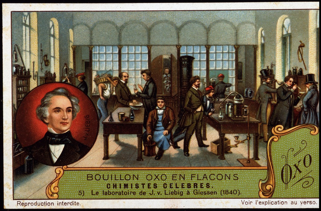 Justus von Liebigin laboratorio Giessenissä (1840) tekijältä Unknown artist
