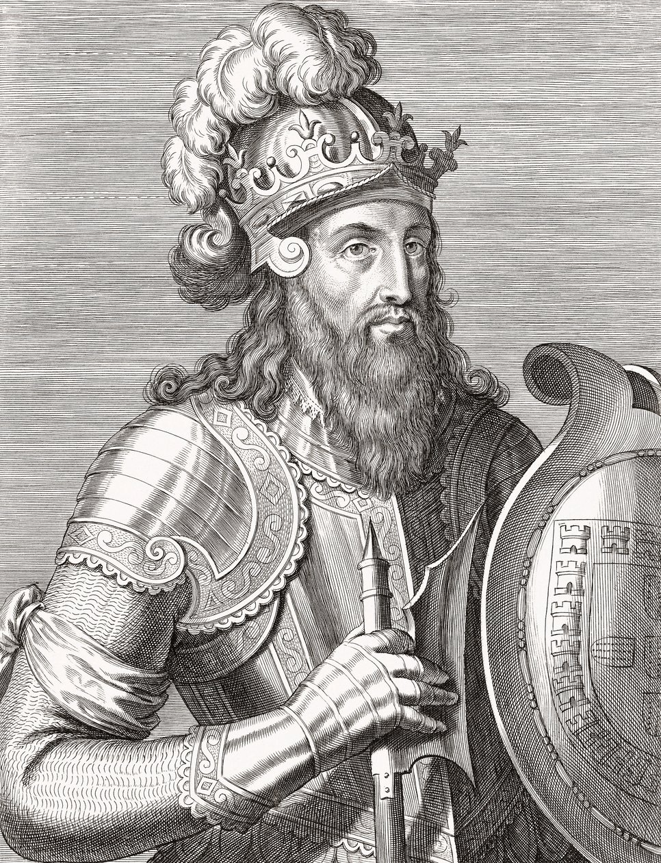 Portugalin kuningas Afonso III. Muotokuva. tekijältä Unknown artist