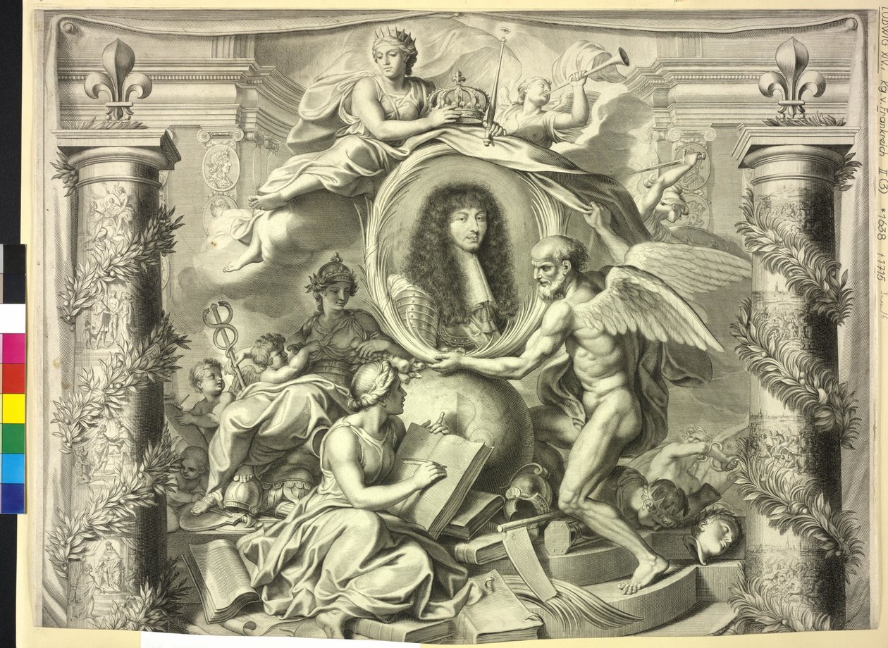 Ranskan kuningas Ludvig XIV (painettu) tekijältä Unknown artist