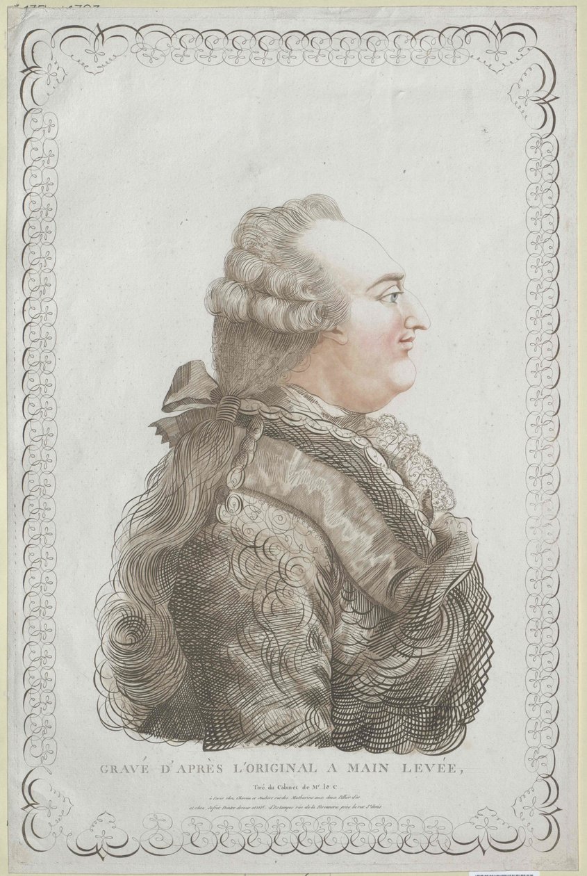 Ranskan kuningas Ludvig XVI (painettu) tekijältä Unknown artist