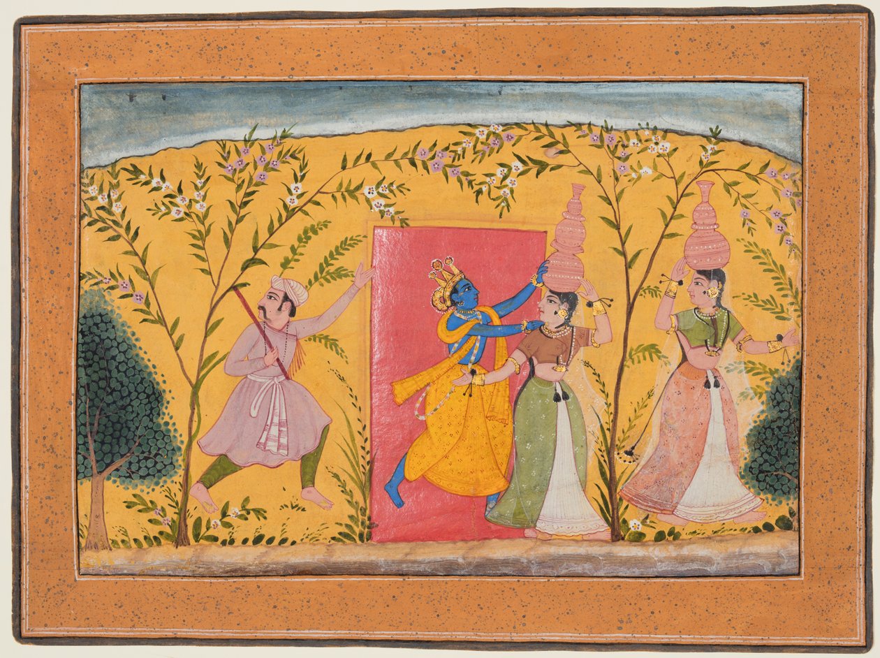Krishna tarkastelee maksua maitoneidoista: Dana-Lila, Bhagavata Puranalta tekijältä Unknown artist