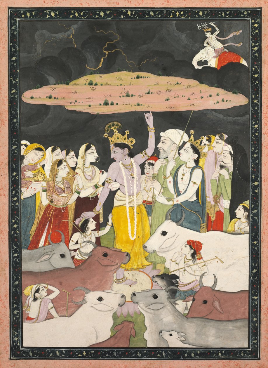 Krishna Lifting Mount Govardhan tekijältä Unknown artist