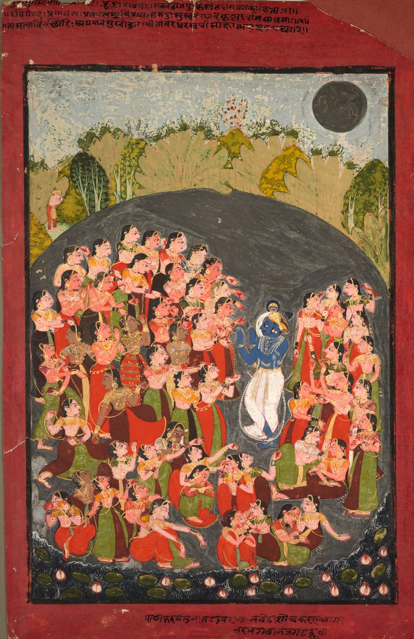 Krishna i les Gopis es reuneixen per a Rasamanda en finès tekijältä Unknown artist