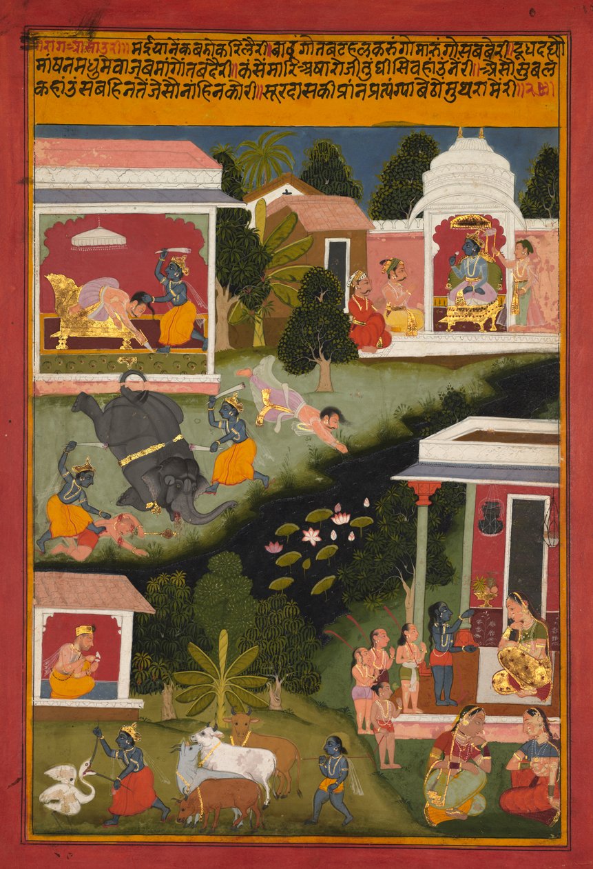 Krishna demonien tuhoajana, Sursagar of Surdasta tekijältä Unknown artist
