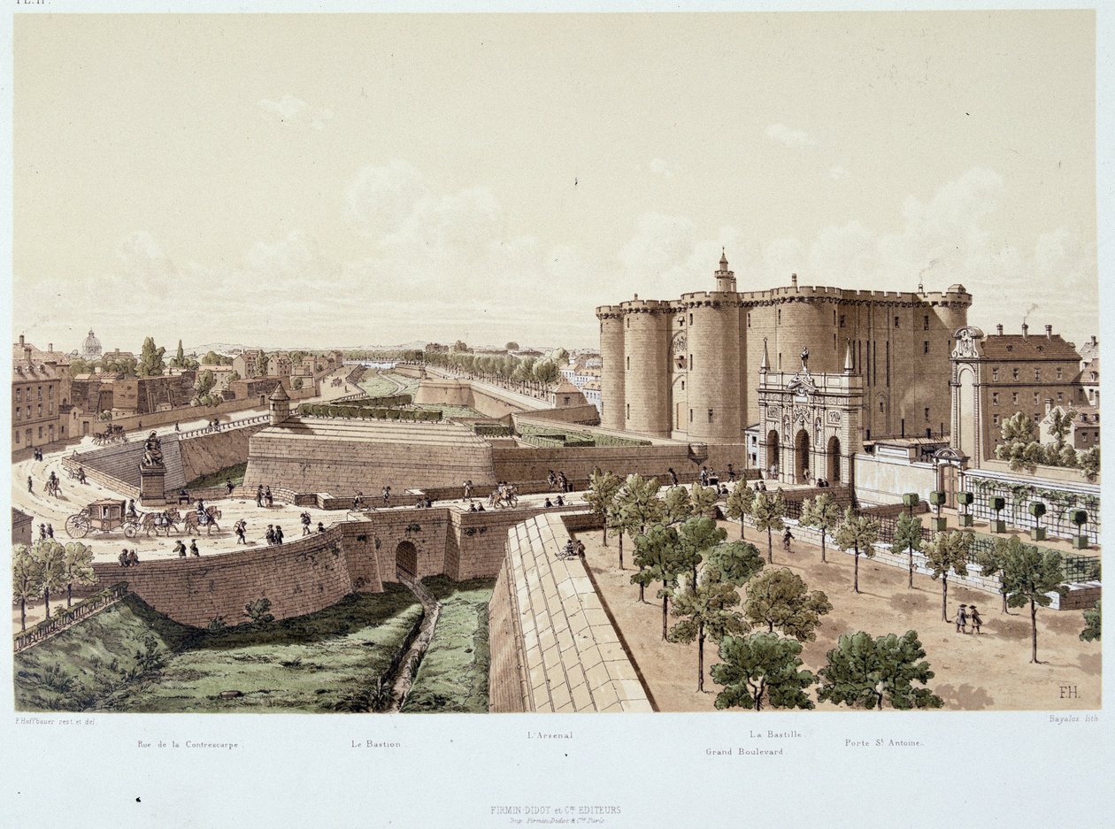 Bastille vuonna 1740 (vankila) - "Pariisissa kautta aikojen", 1800-luvun loppu tekijältä Unknown artist