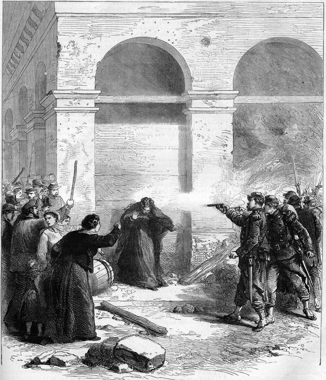 Pariisin kommuuni vuonna 1871. Petroleum yllätys rue de Rivoli. tekijältä Unknown artist