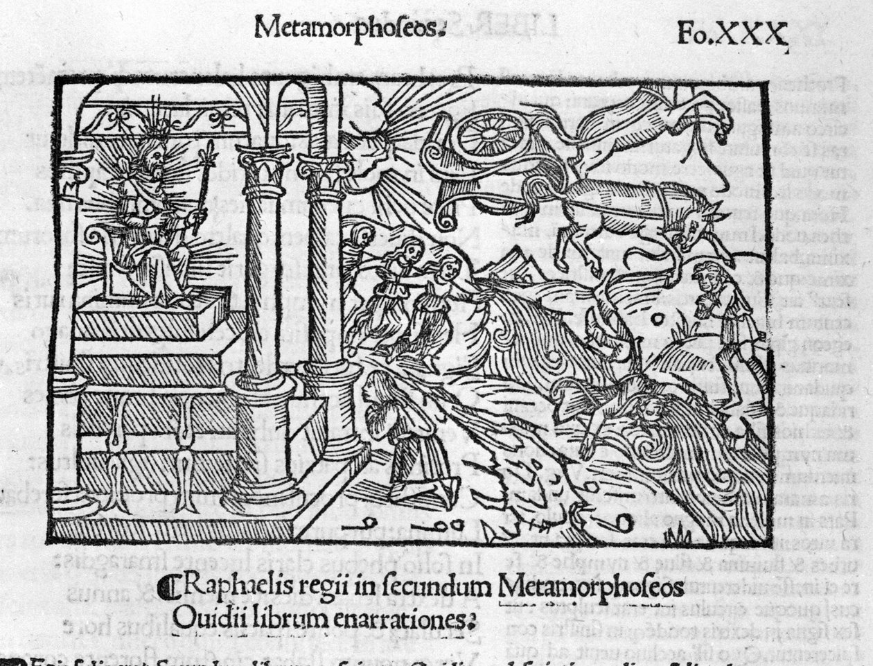 Phaetonin kaatuminen (Phaethon) - Ovidiuksen teoksessa "The Metamorphoses" tekijältä Unknown artist