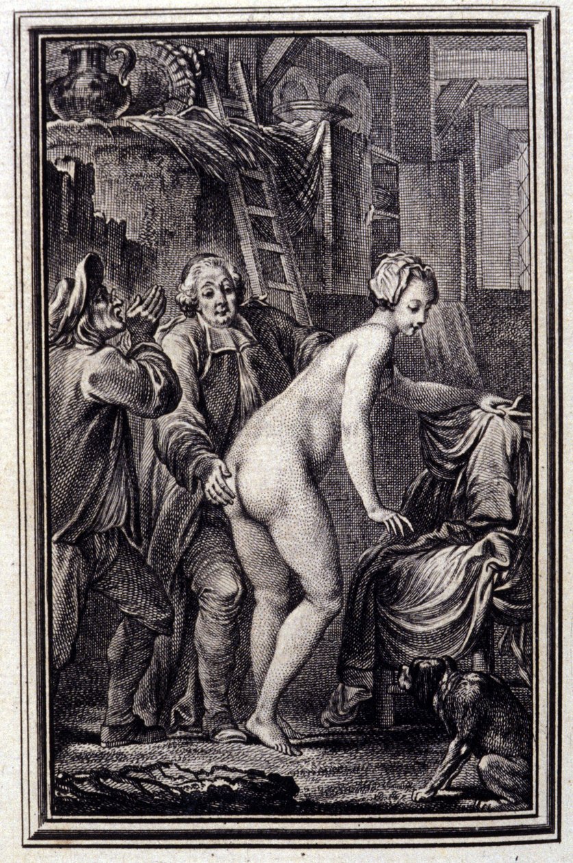 La mare du compere Pierre - Jean La Fontainen teoksessa ”Tarinoita ja novelleja säkeissä”. 1762. tekijältä Unknown artist