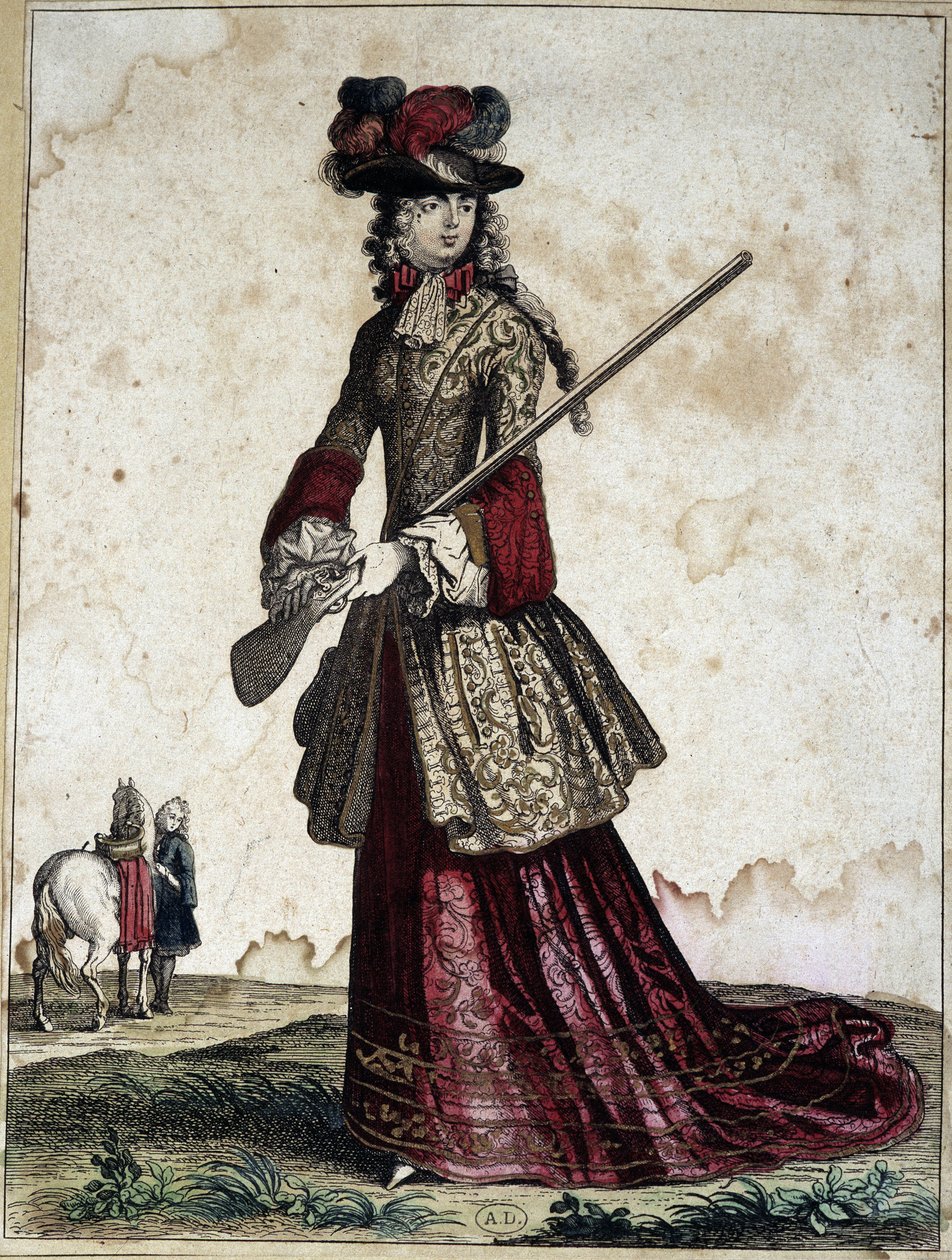 Lady in the hunt - kaiverrus tekijältä Unknown artist