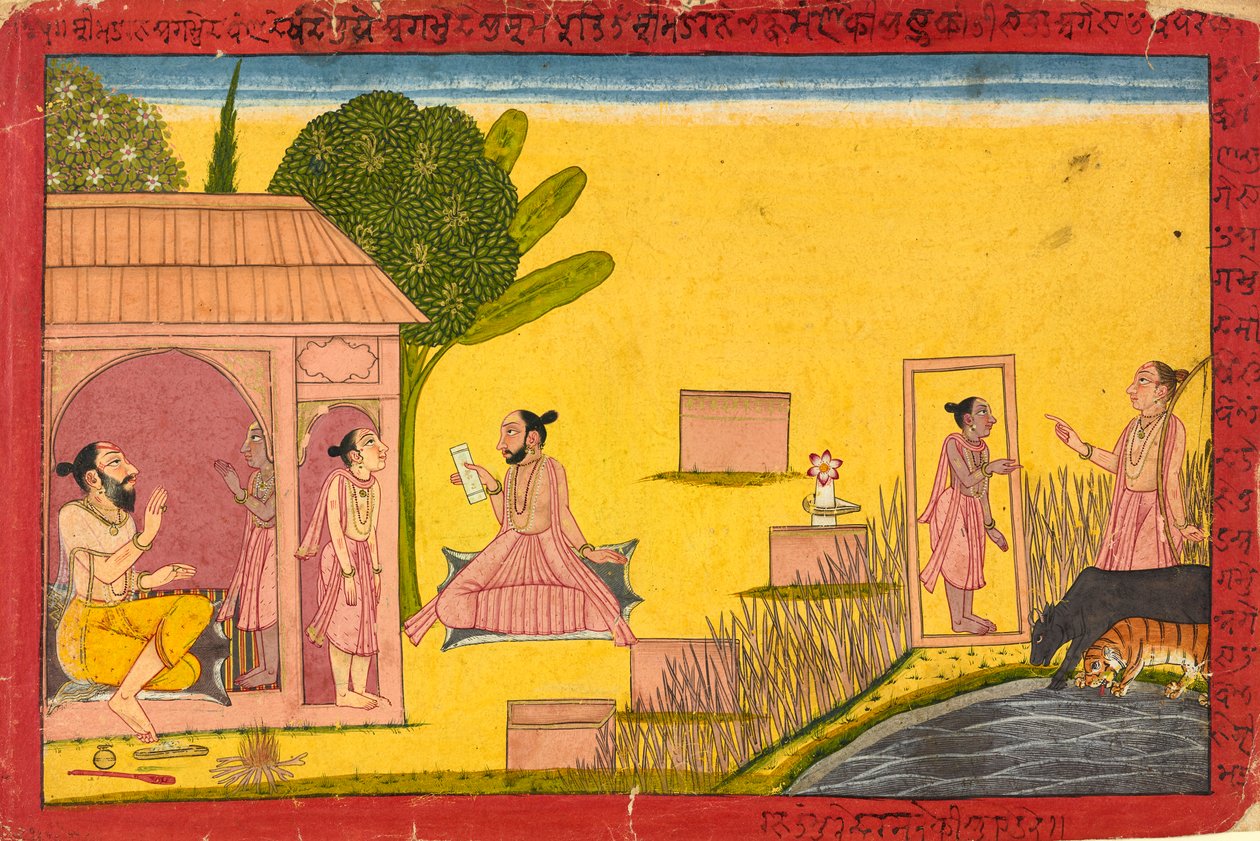 Lakshmana erakkorakennuksessa, folio <em>Ramayanasta</em> tekijältä Unknown artist