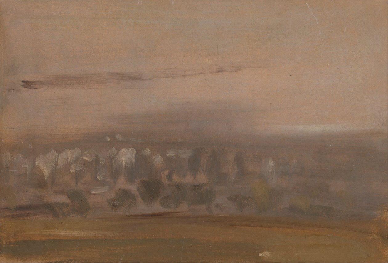 Maisema puiden kanssa rinteessä tekijältä Unknown artist