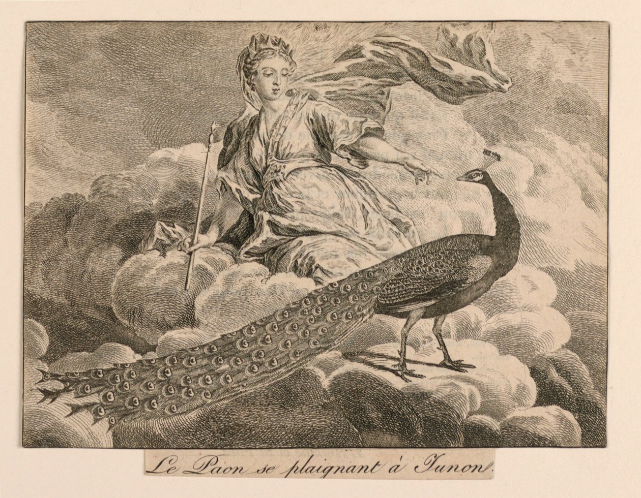 "El paó que es queixa a Juno" de Fablesfinnish de La Fontaine tekijältä Unknown artist