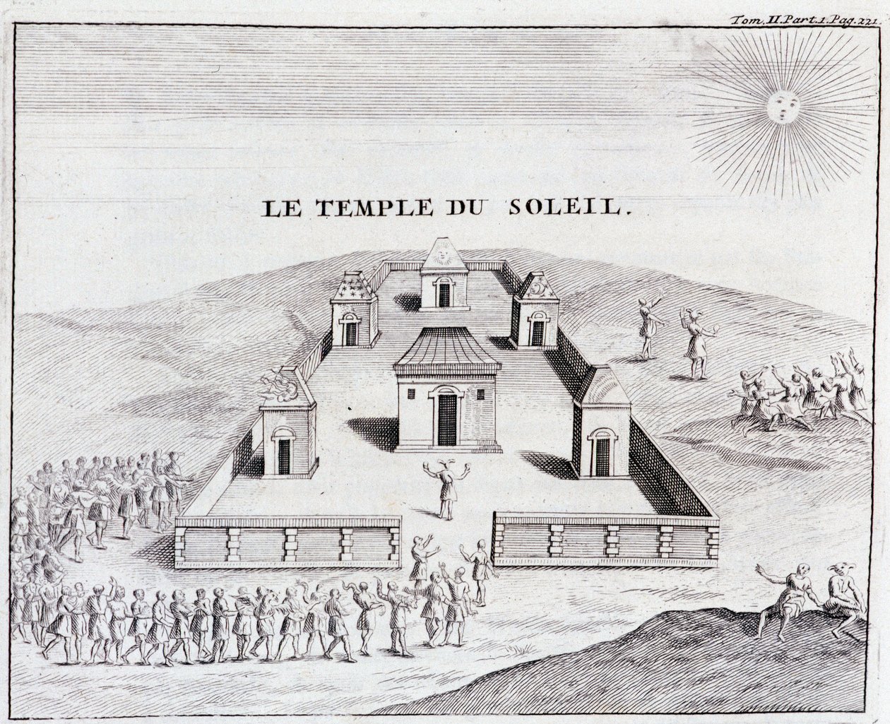 Auringon temppeli - julkaisussa ”Etelä-Amerikan historiallinen matka Espanjan kuninkaan käskystä””, kirjoittaneet Don Georges Juan & Don Antoine de Ulloa, T.II, toim. Jombert, King