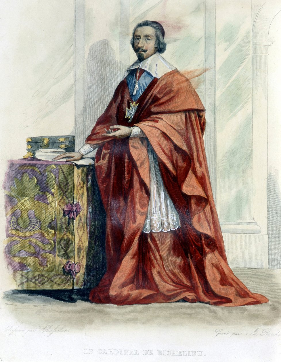 Cardinal de Richelieu - teoksessa "Le Plutarque francais", toim. Mennechet tekijältä Unknown artist