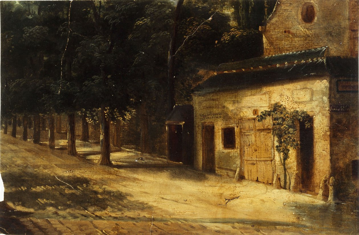 Le coin de la rue du Faubourg-Saint-Honoré, nykyinen 8. arrondissement, vuosien 1820 ja 1840 välillä (öljy kankaalle). tekijältä Unknown artist