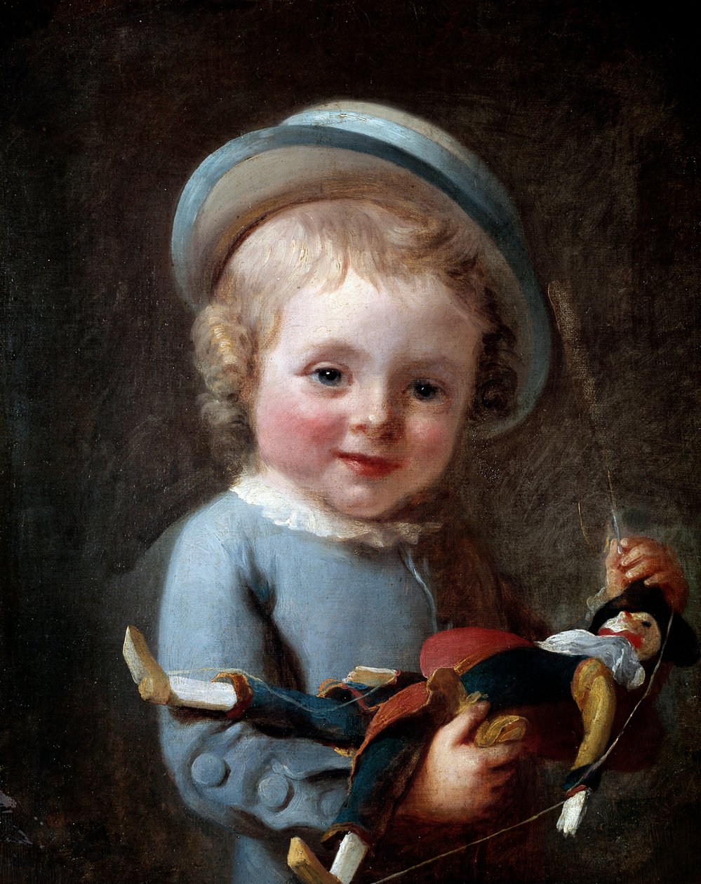 Le petit garcon au puppantin Anonyymi maalaus 1700-luvun Pariisi, Musee Cognacq Jay tekijältä Unknown artist
