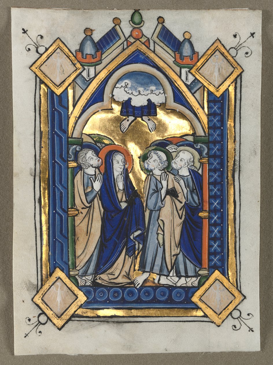 Psalterista leikattu lehti: Ascension tekijältä Unknown artist
