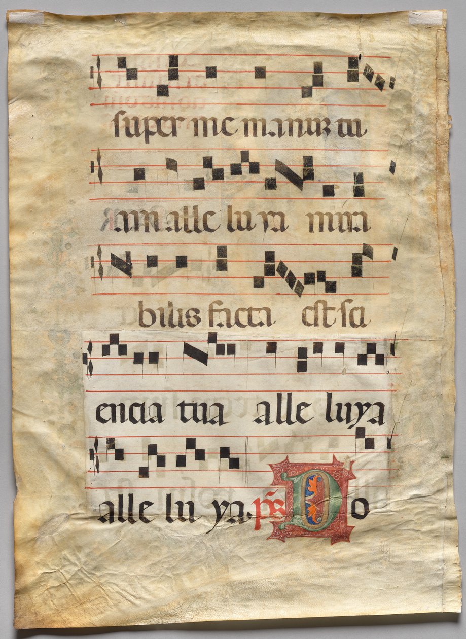Lehti asteittaisesta kirjaimesta: Historiated Initial R: Initial D (käänteinen) tekijältä Unknown artist