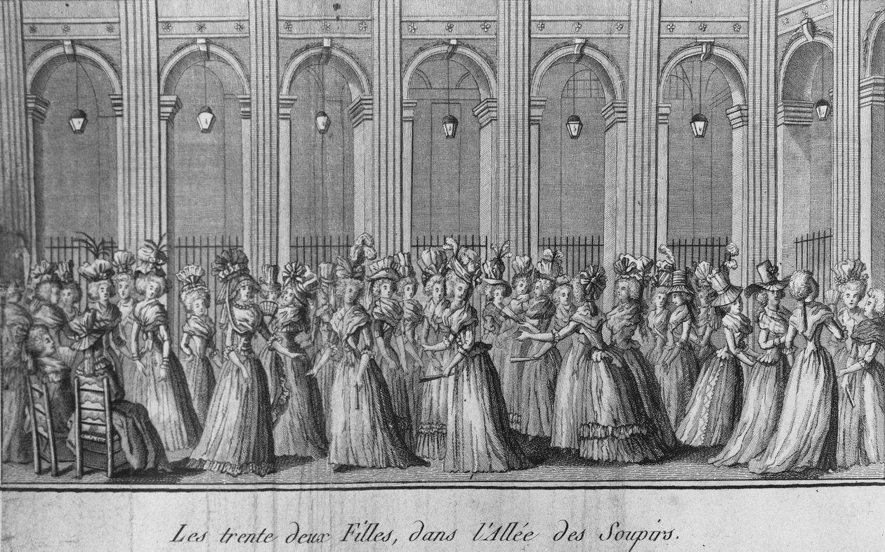 Kolmekymmentäkaksi tyttöä sipirien käytävällä - teoksessa "Les filles du Palais Royal", etukappale, osa I, toim. Lontoo tekijältä Unknown artist