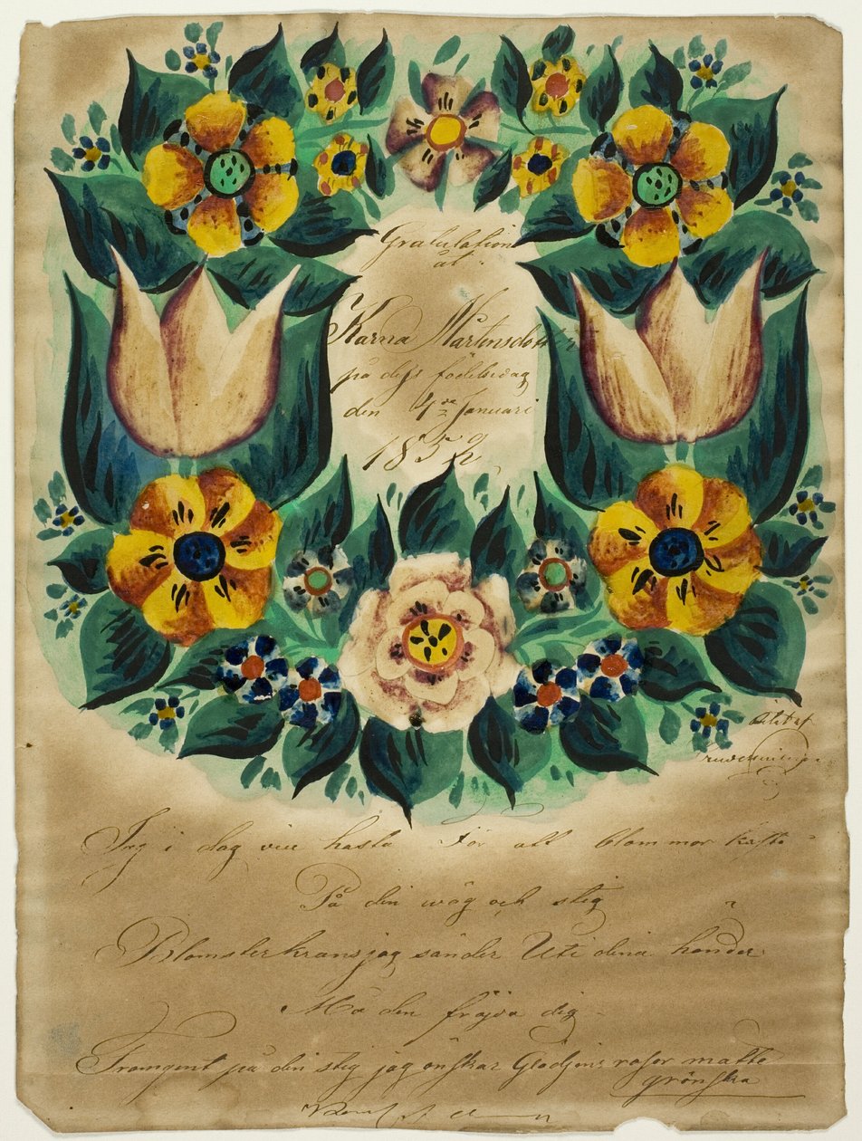 Onnittelukirje Karna Martensdottirille tekijältä Unknown artist