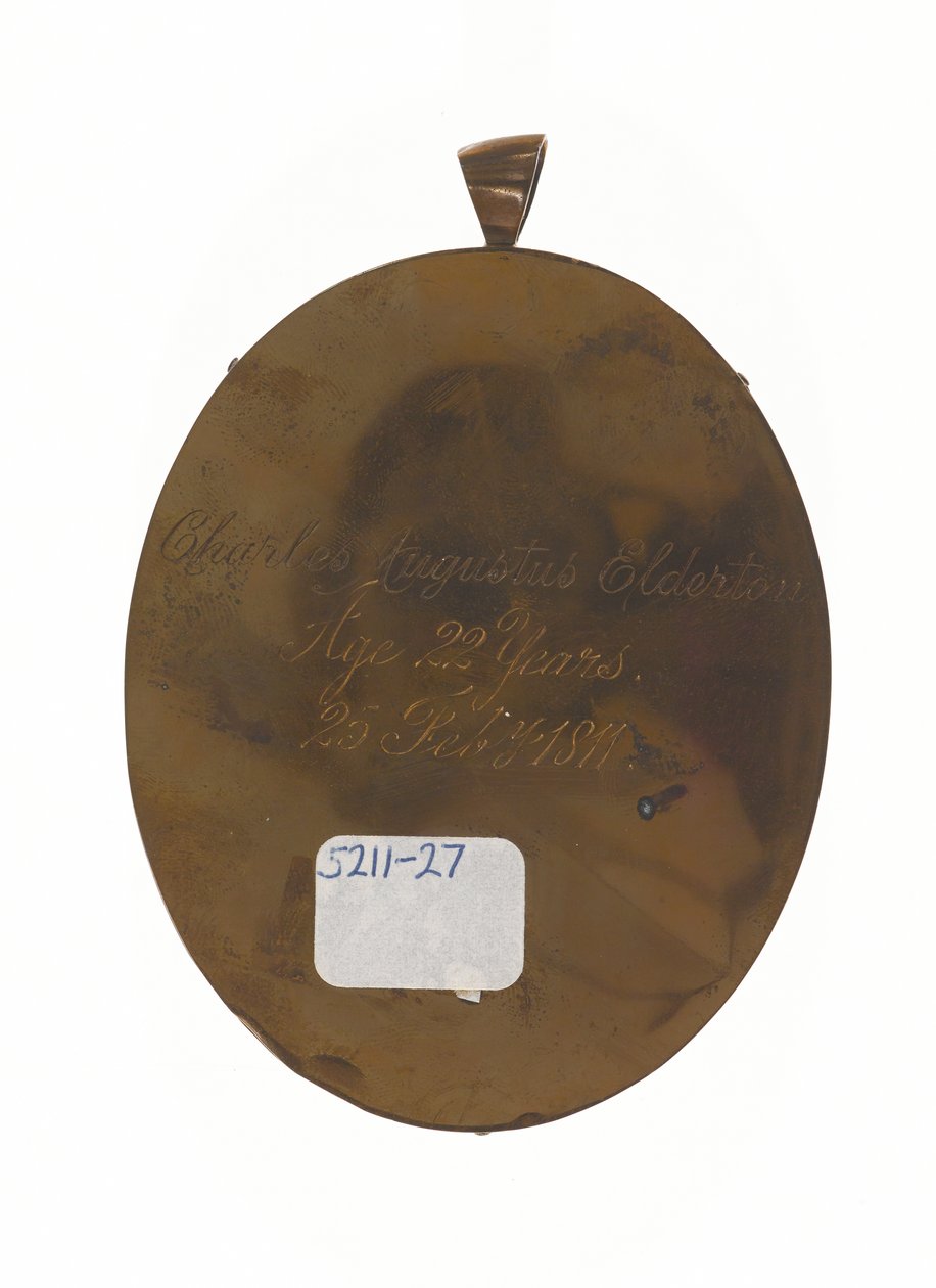 Luutnantti Charles Augustus Elderton (1789-1841), 9. Madrasin syntyperäinen jalkaväki, 25. helmikuuta 1811 (pienikokoinen norsunluu) tekijältä Unknown artist