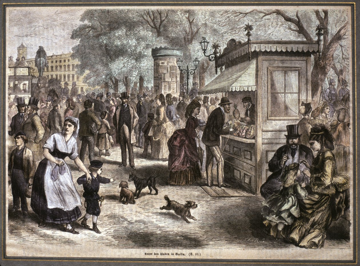 Elämää Berliinissä, 1800-luvun 2. puolisko (kaiverrus). tekijältä Unknown artist