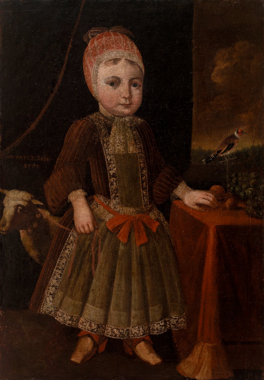 Pieni tyttö sisätiloissa ikkunan lähellä tekijältä Unknown artist
