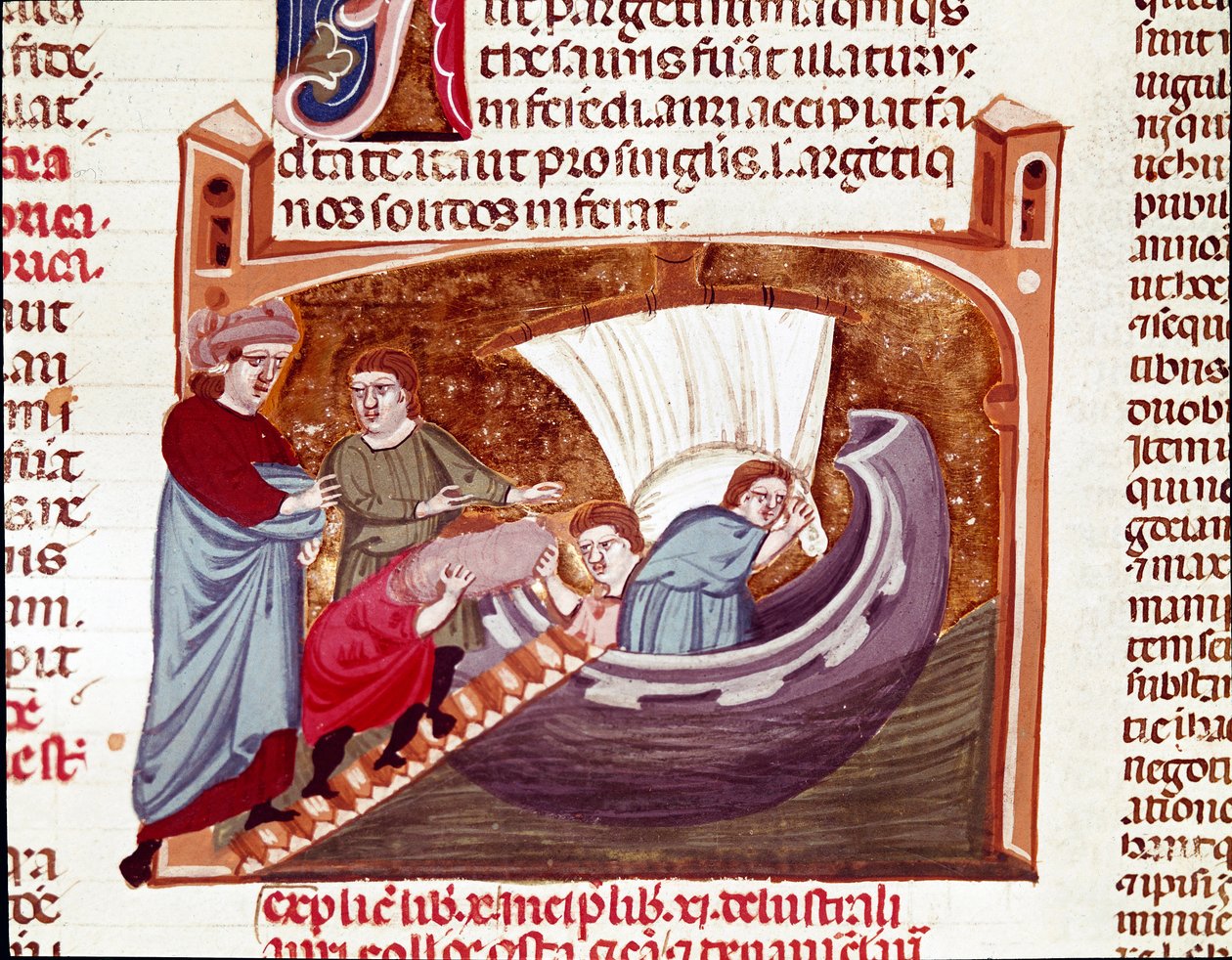Laivan lastaus keisari Justinianuksen aikaan (Pienoismalli tekijältä Unknown artist