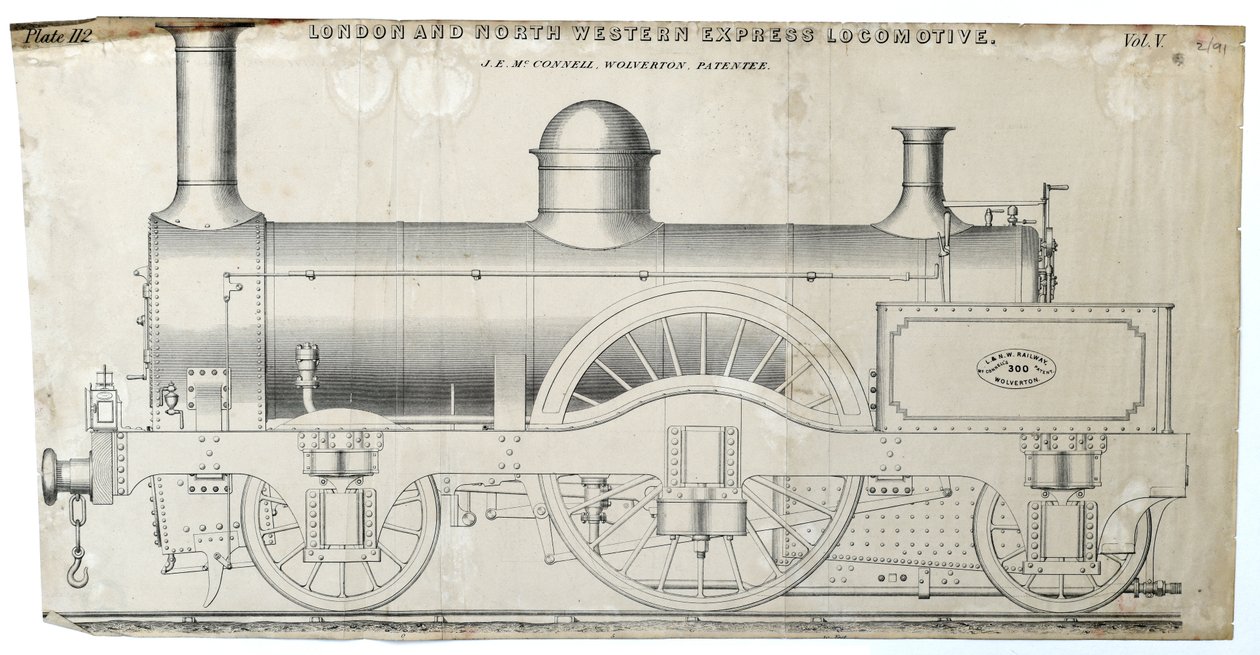 Lontoo ja North Western Express Locomotive plate 112 tekijältä Unknown artist