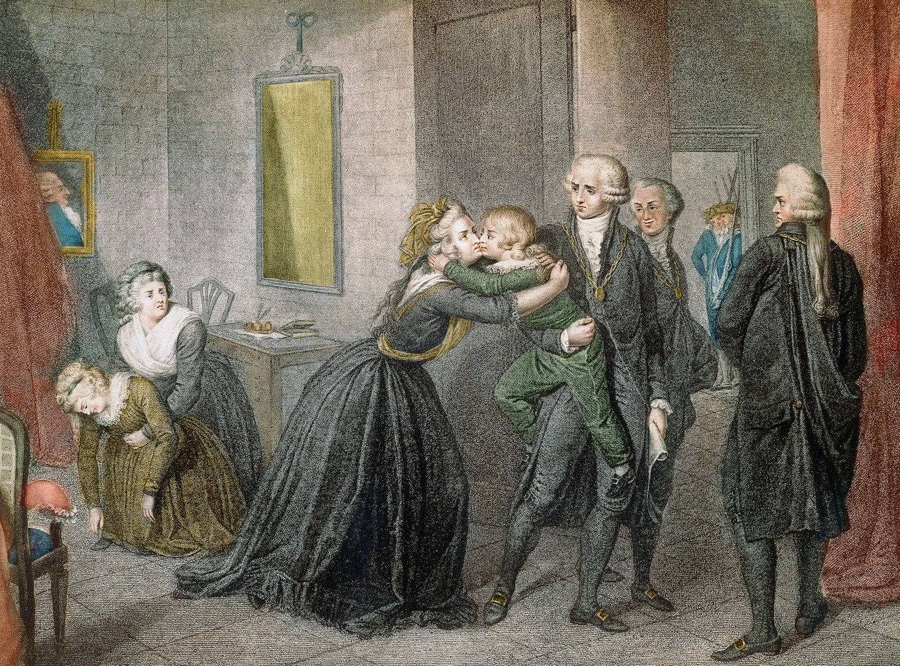 Ludvig XVII erotettiin äidistään Marie Antoinettesta 3. heinäkuuta tekijältä Unknown artist