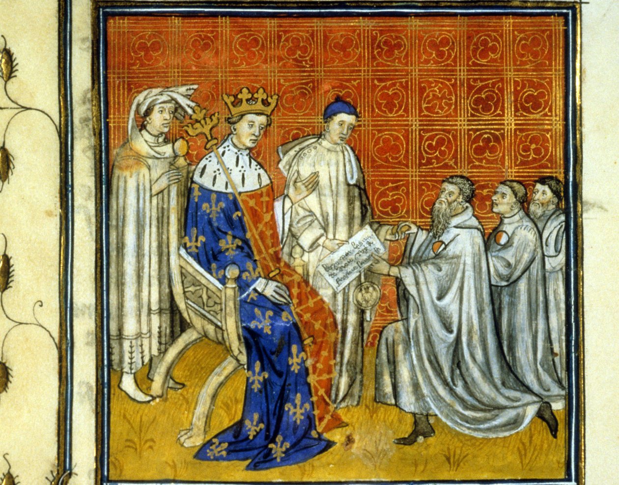 Ludvig X (1289 - 1316) myöntää valtakunnan juutalaisille peruskirjan - Juutalaisten lunastus vuonna 1315 heidän oikeudestaan palata Ranskan kuningaskuntaan sen jälkeen, kun Filippos Bel karkoitti vuonna 1308. Ne tunnistetaan valkoisesta ja punaisesta pyörä tekijältä Unknown artist