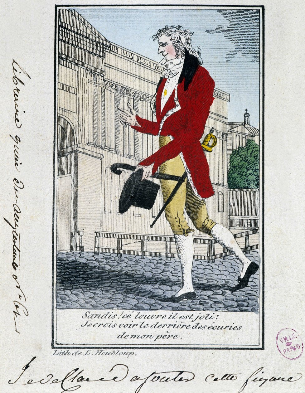 Louvre: Louvren esteettinen kriitikko. 1700-luvun kaiverrus. tekijältä Unknown artist