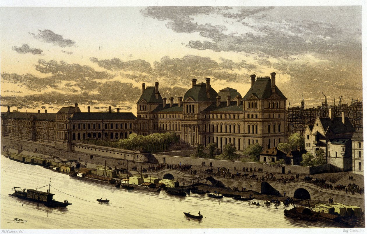 Louvre Louis XIV:n johdolla "" Pariisissa kautta aikojen 1200-luvulta nykypäivään"" 1882 tekijältä Unknown artist
