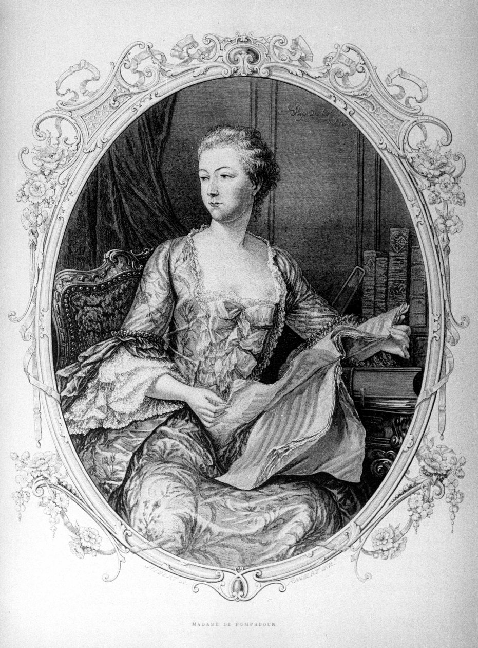 Madame de Pompadour, Jeanne Antoinette Poisson (1721-1764) (Pompadourin markiisi) tekijältä Unknown artist
