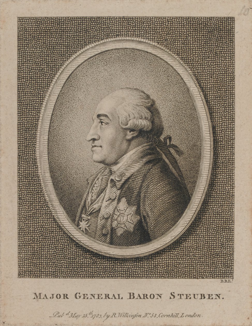 Kenraalimajuri Baron Steuben (etsaus) tekijältä Unknown artist