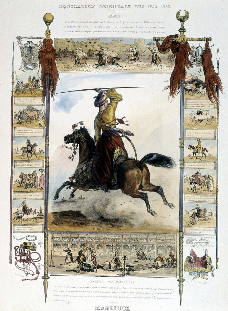 Mameluck (itäinen ratsastus) - Charles Aubryn "" Muinaisen ja nykyaikaisen ratsastuksen maalauksellisessa historiassa" tekijältä Unknown artist