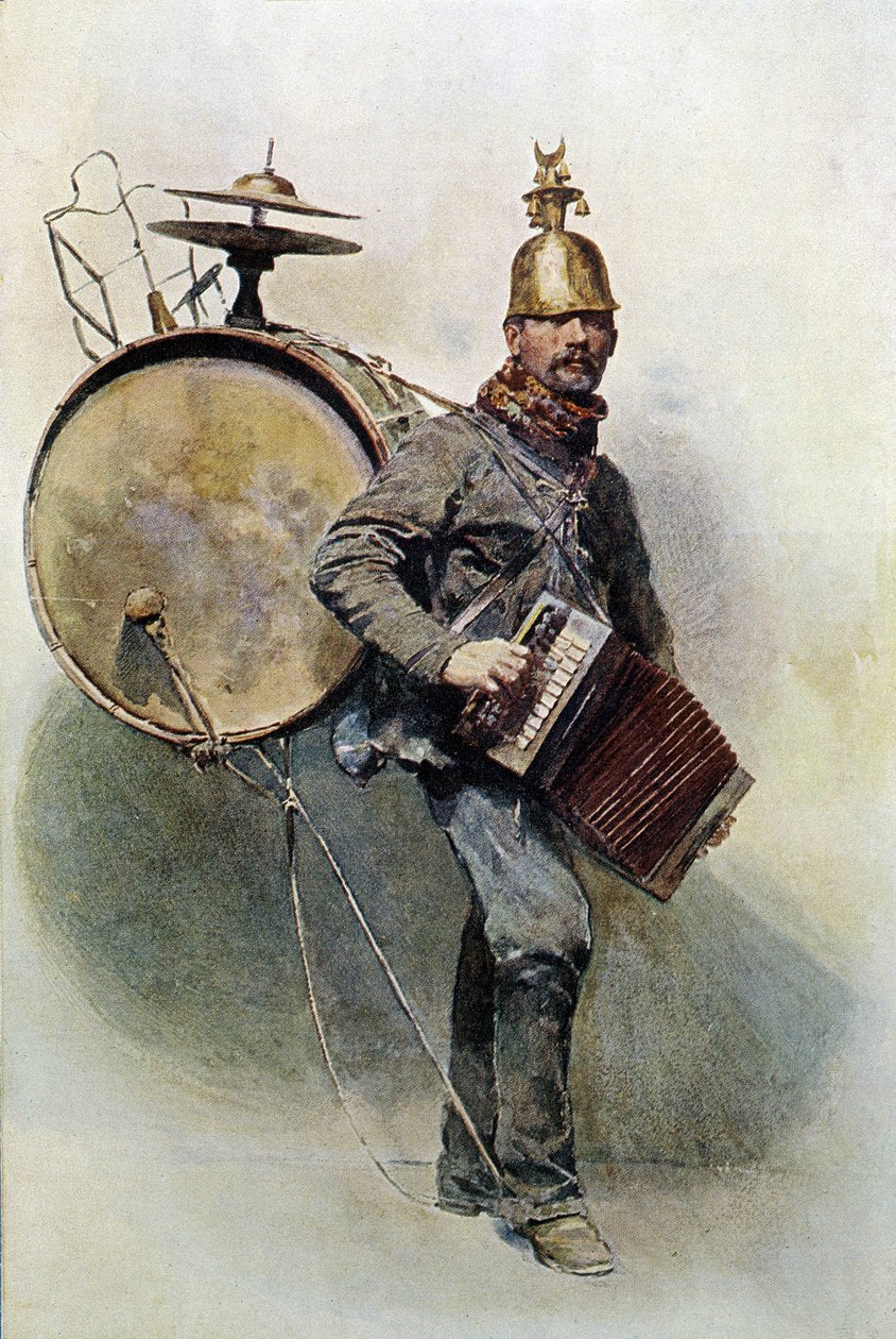 Miesorkesteri - piirustus, 1800-luvun loppu tekijältä Unknown artist