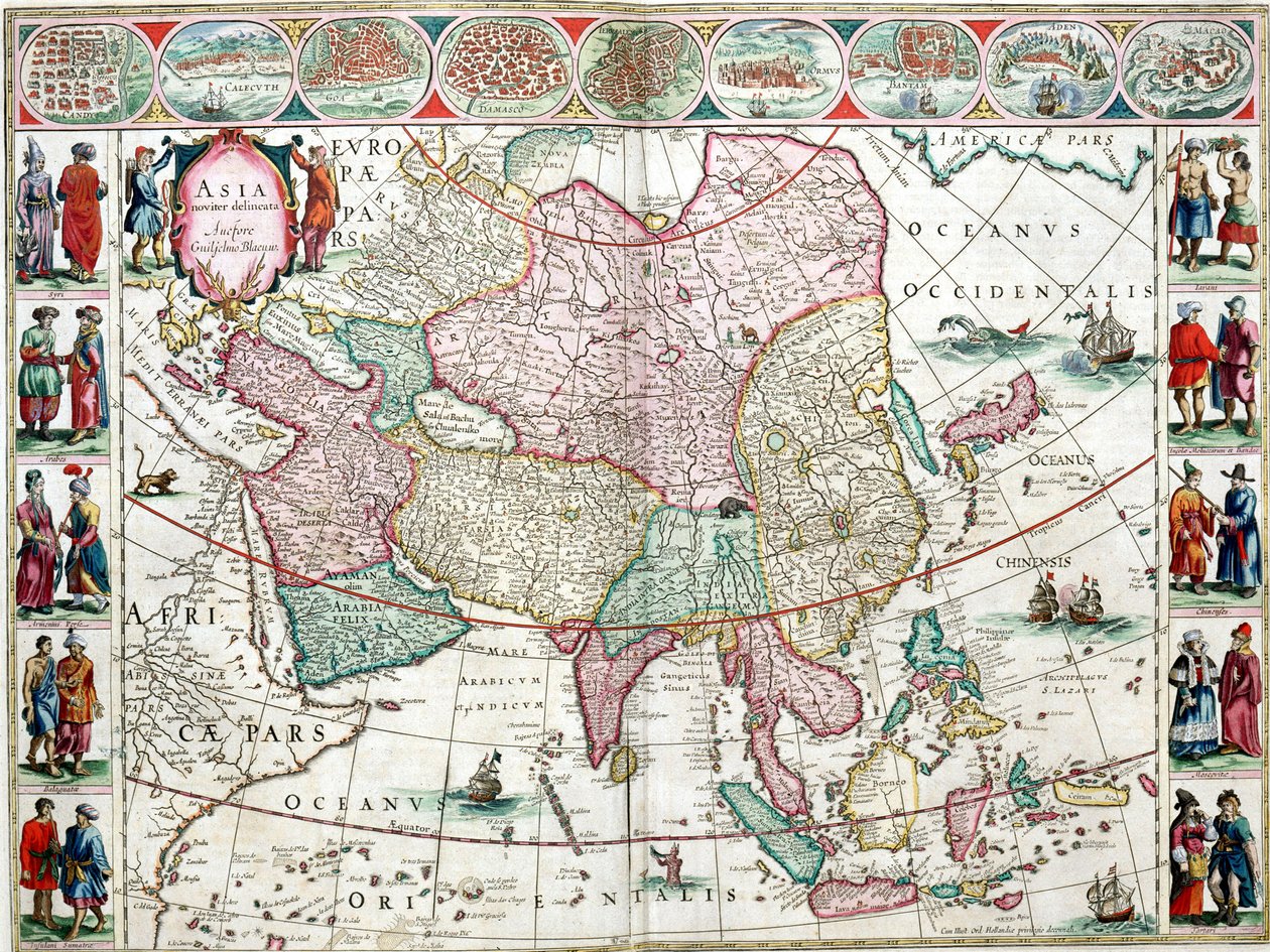 Aasian kartta Bleau Atlas tekijältä Unknown artist